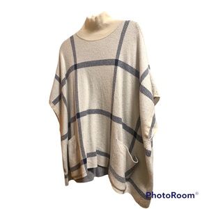 Ann Taylor Ecru and Black Poncho